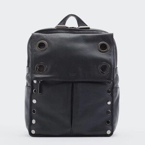 NWT Hammitt Large Leather Montana Backpack Black/Gunmetal ***Hard to Find***